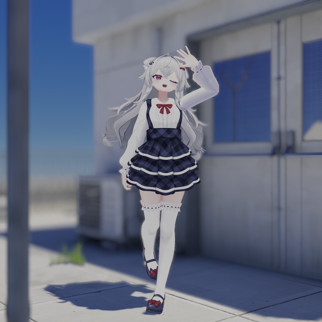 『ねこりぼんポンチョ NekoRibbonPoncho』複数アバター対応衣装