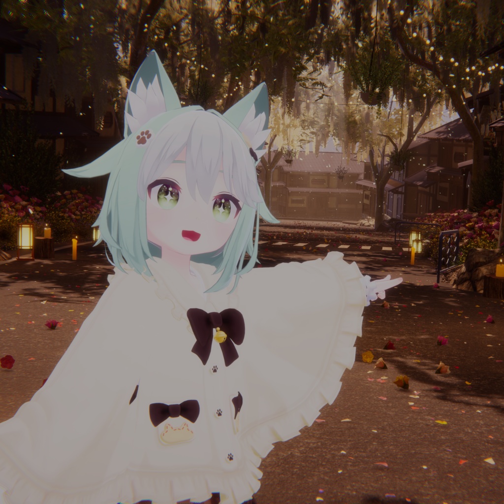 🎀プレゼント企画開催中🎀『ねこりぼんポンチョ NekoRibbonPoncho』複数アバター対応衣装