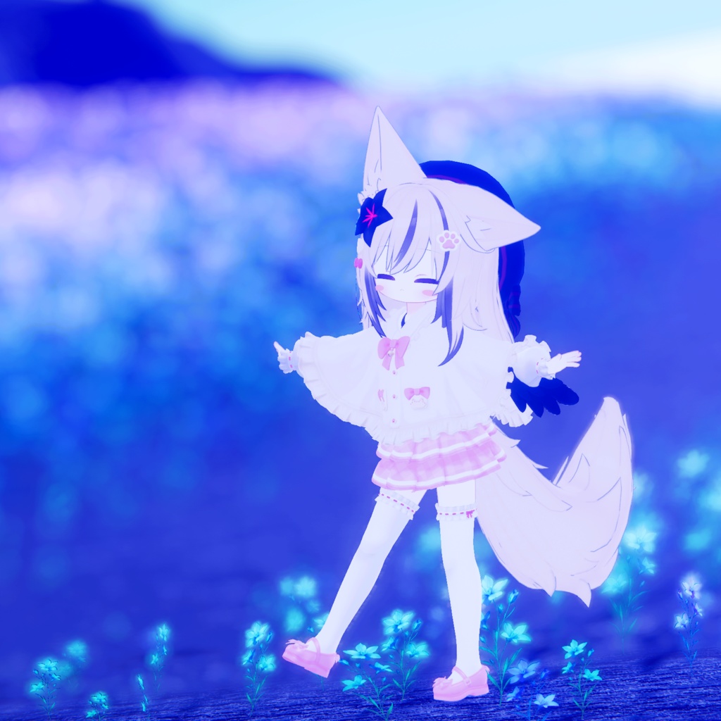 『ねこりぼんポンチョ NekoRibbonPoncho』複数アバター対応衣装