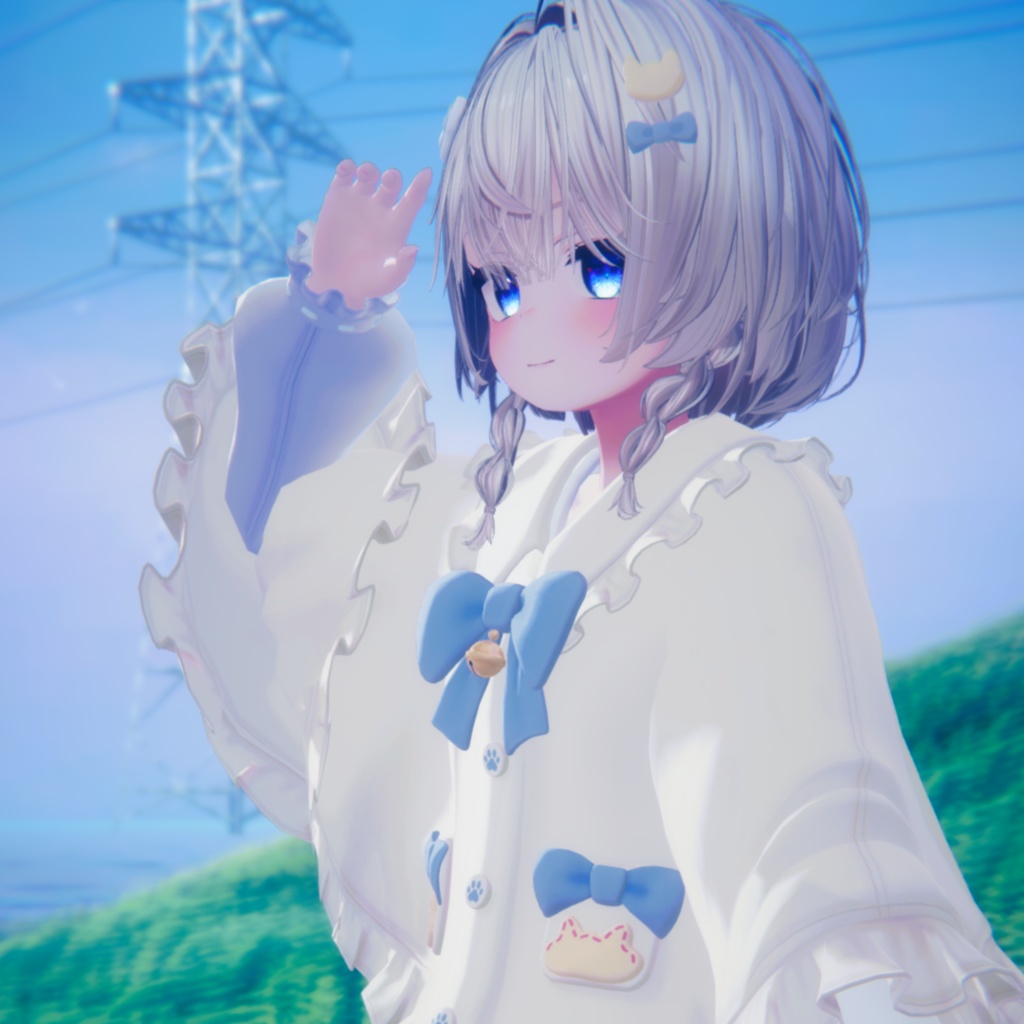 『ねこりぼんポンチョ NekoRibbonPoncho』複数アバター対応衣装