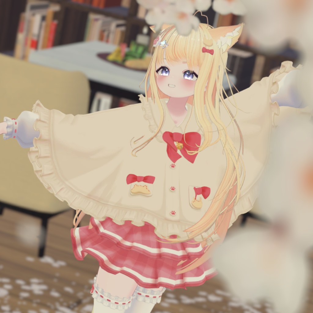 🎀プレゼント企画開催中🎀『ねこりぼんポンチョ NekoRibbonPoncho』複数アバター対応衣装