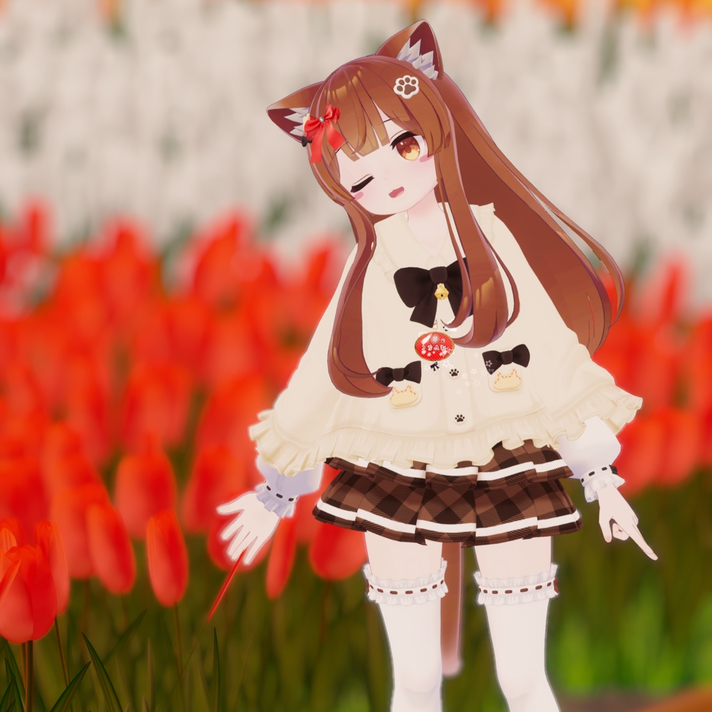 『ねこりぼんポンチョ NekoRibbonPoncho』複数アバター対応衣装