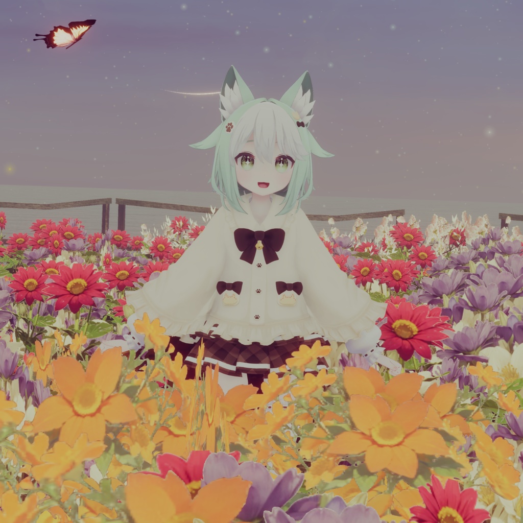 🎀プレゼント企画開催中🎀『ねこりぼんポンチョ NekoRibbonPoncho』複数アバター対応衣装