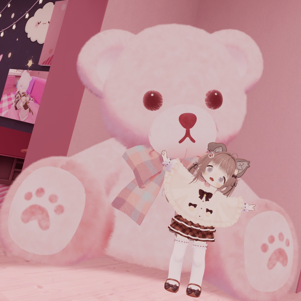 🎀プレゼント企画開催中🎀『ねこりぼんポンチョ NekoRibbonPoncho』複数アバター対応衣装