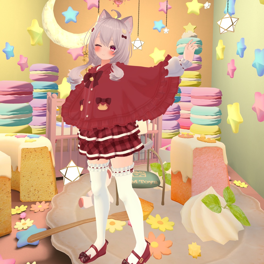 🎀プレゼント企画開催中🎀『ねこりぼんポンチョ NekoRibbonPoncho』複数アバター対応衣装