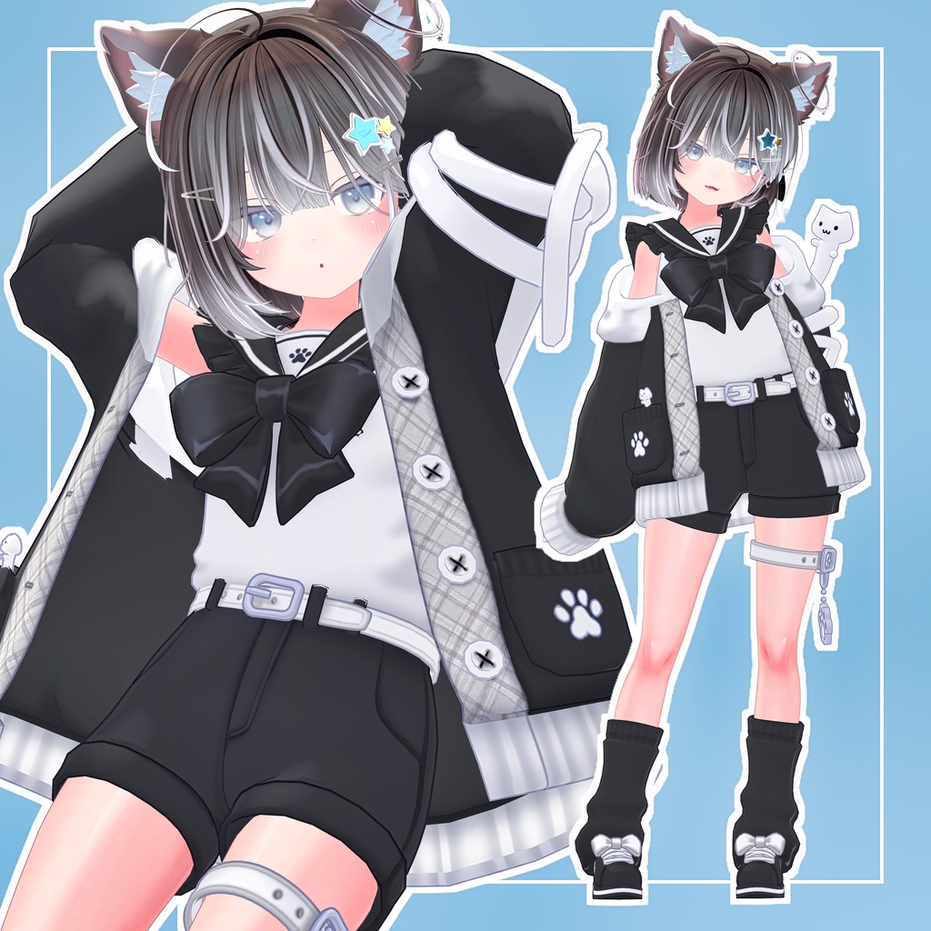 🎀プレゼント企画開催予定🎀『ねこまきセーラーコーデ』複数アバター対応衣装
