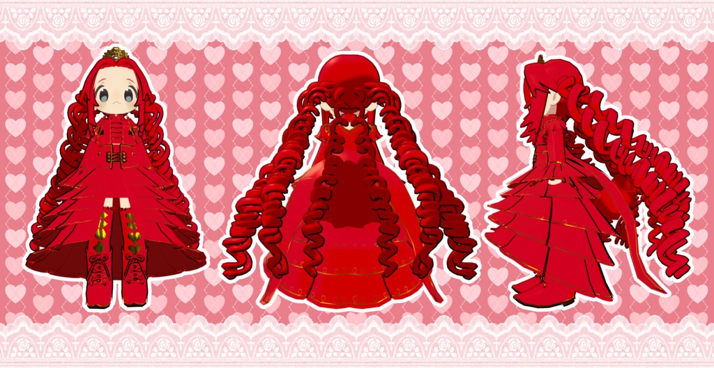 【まめひなた対応】ハートの女王【衣装・髪型】