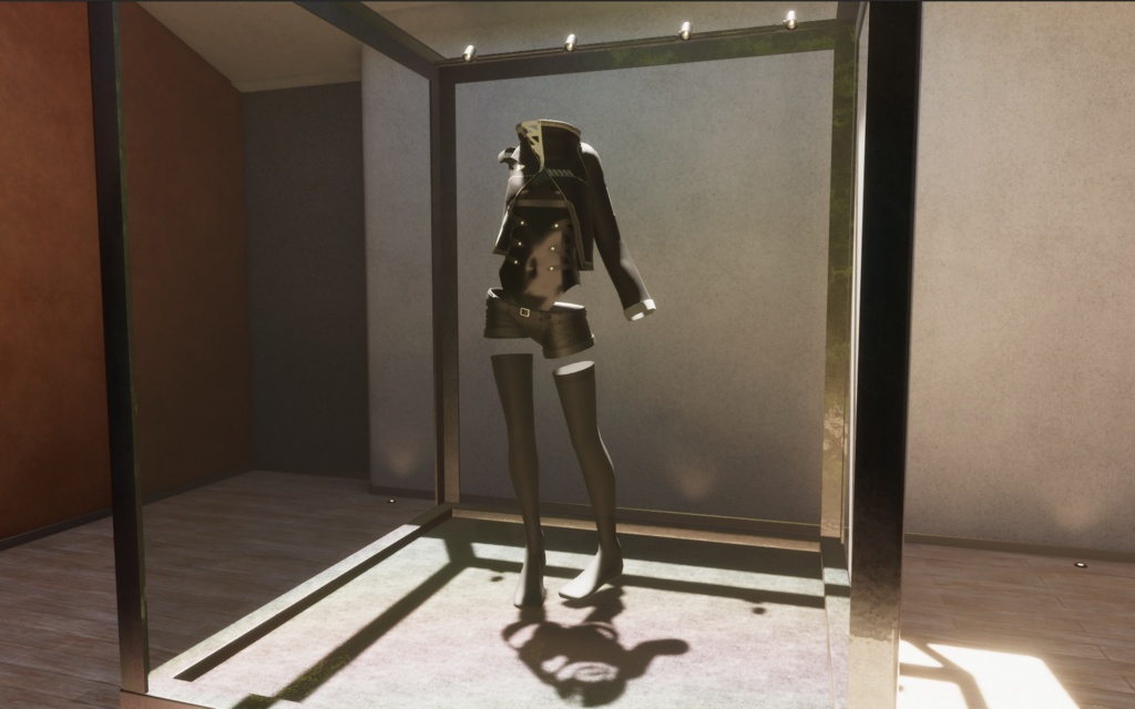 【ミーシェ対応】サイバーパンク風レオタード衣装 ニーソセット