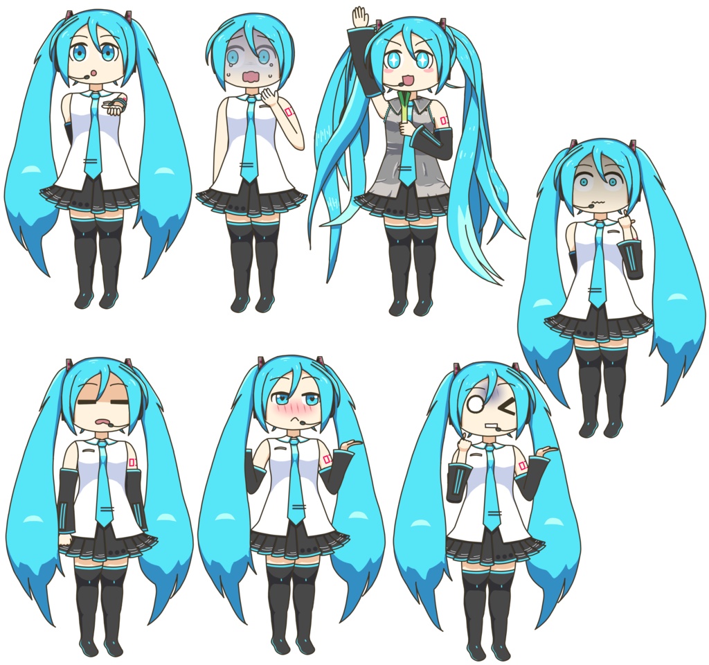 初音ミク立ち絵素材v1.0 / Hatsune Miku Pose Material v1.0