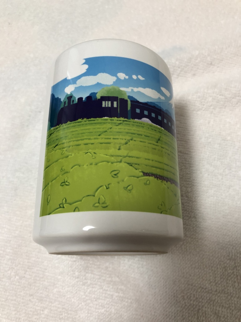 お茶畑に囲まれた花と娘の限定湯呑み 受注生産