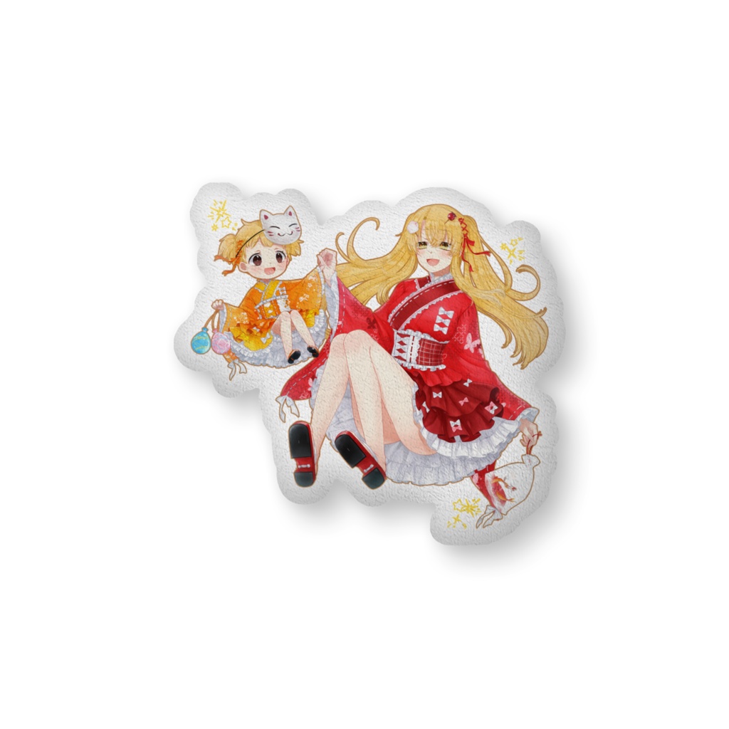 ふわふわクッション 2022 夏　【通常ver.】　和ロリ浴衣の花&娘まめちゃん1歳