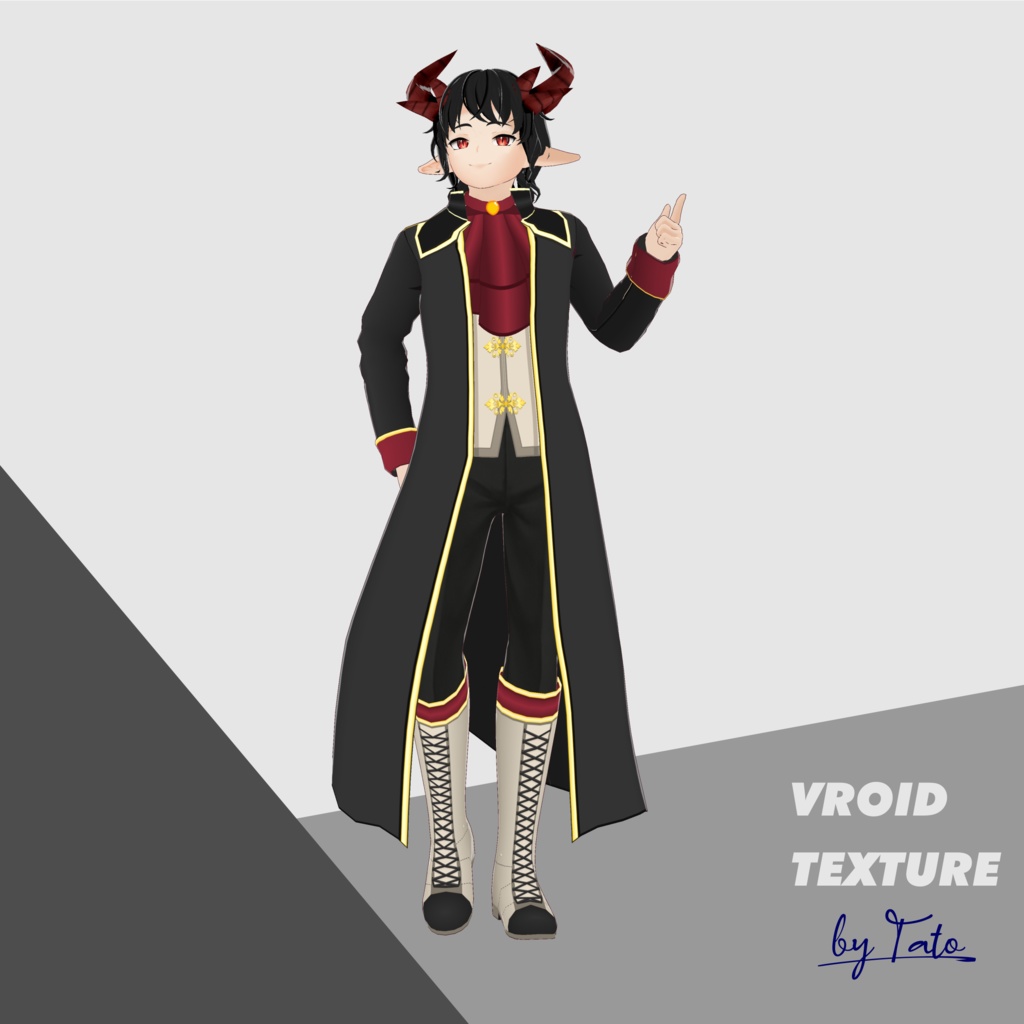 [VRoid] Long Coat - Dark-Red