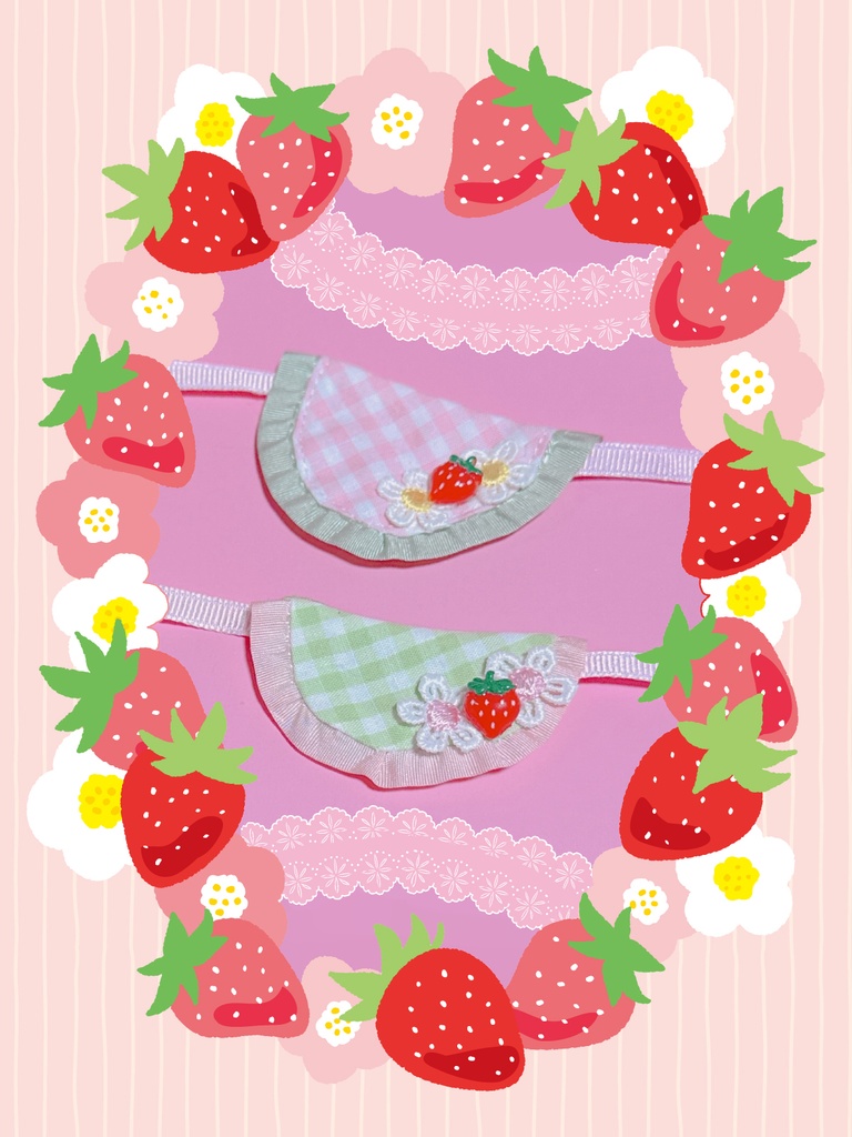 苺チェックのあにまるっこお洋服