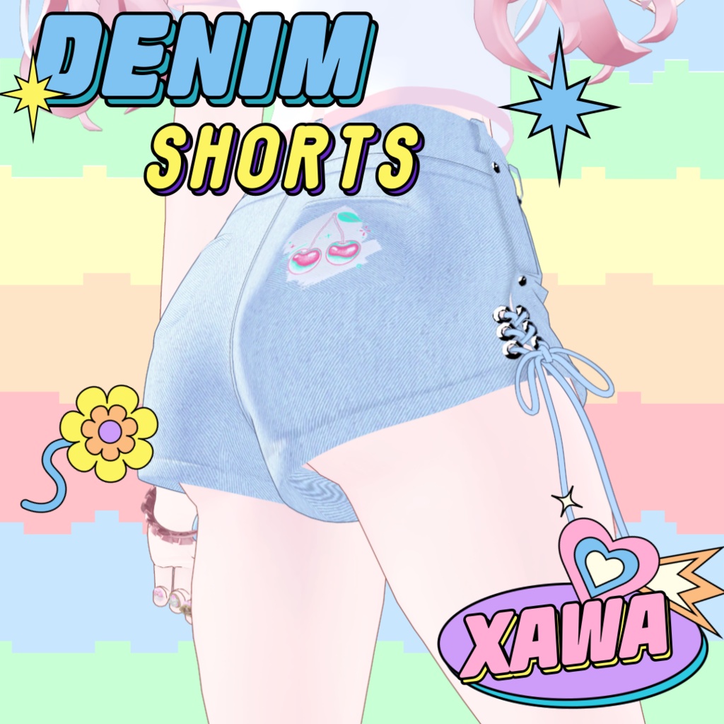FREE 3 COLOR [High Waisted Shorts] Summer cherry - only Maya texture