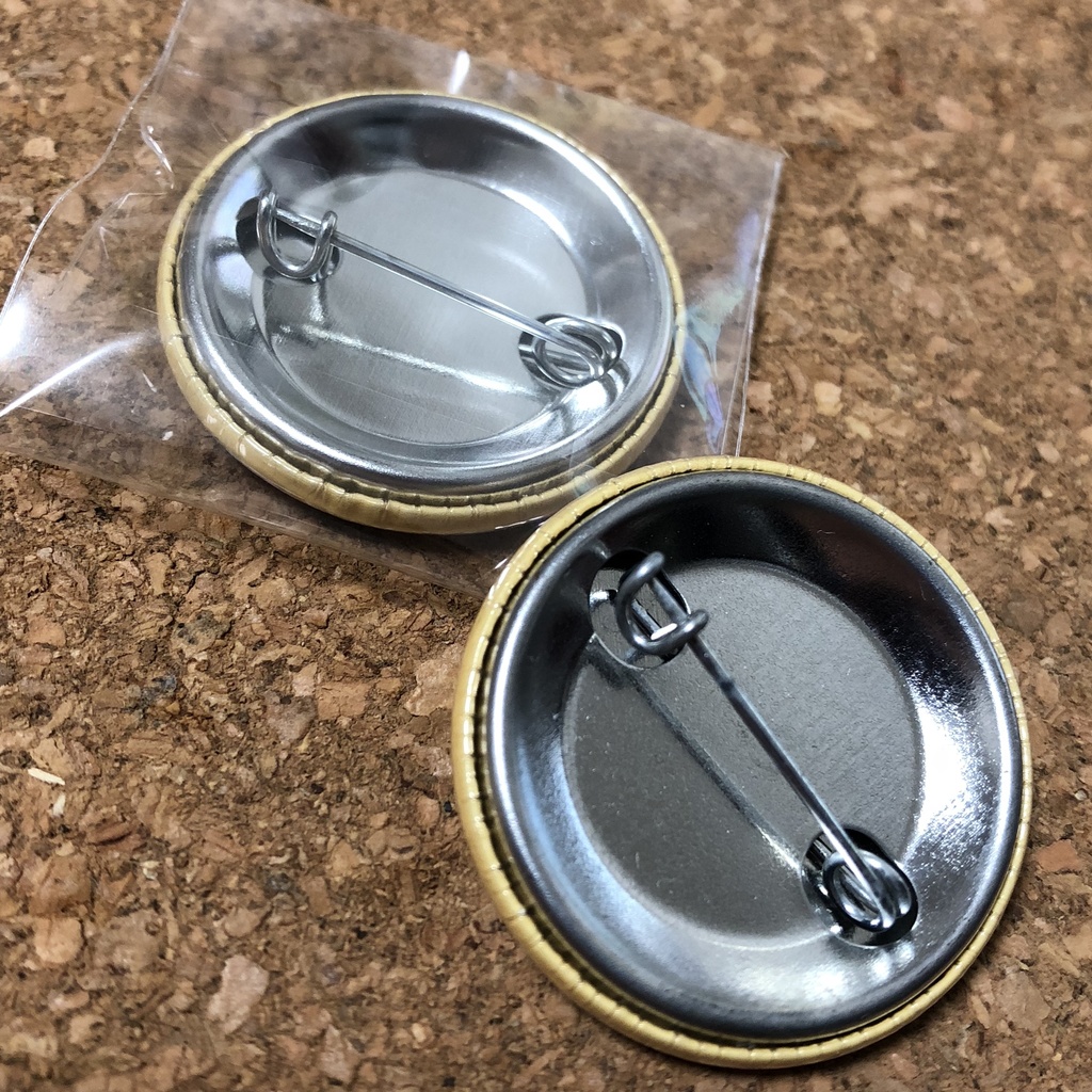 オリジナル缶バッジ デザインA「ツーショット×黄色」