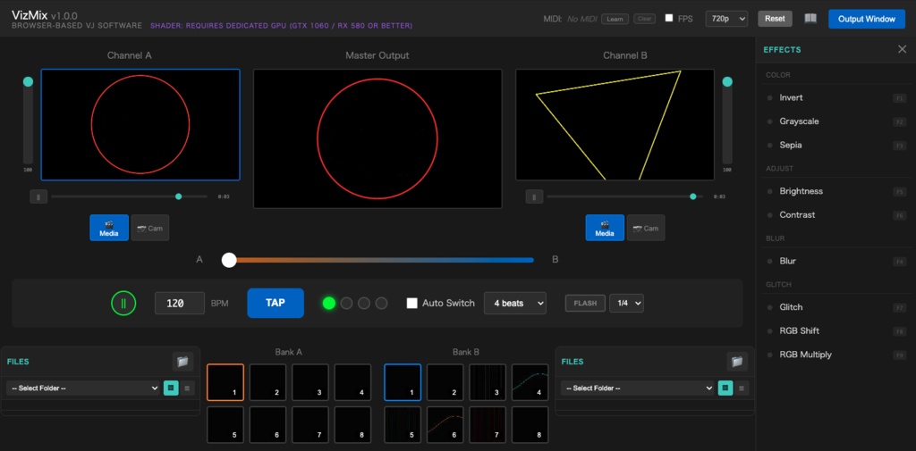 VizMix — ブラウザ発のVJソフト(Windows / Mac / Linux 対応)