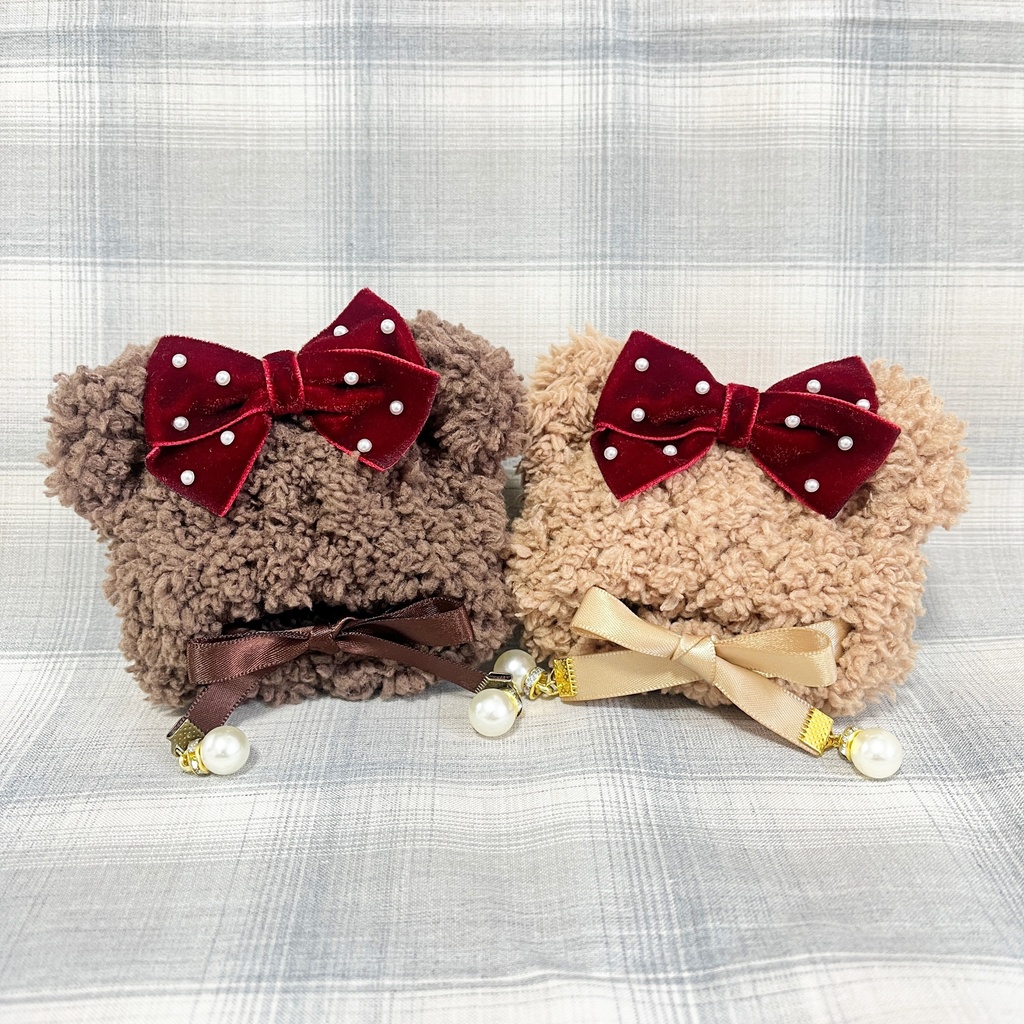 ふわくまリボンフード Brown┆DarkBrown