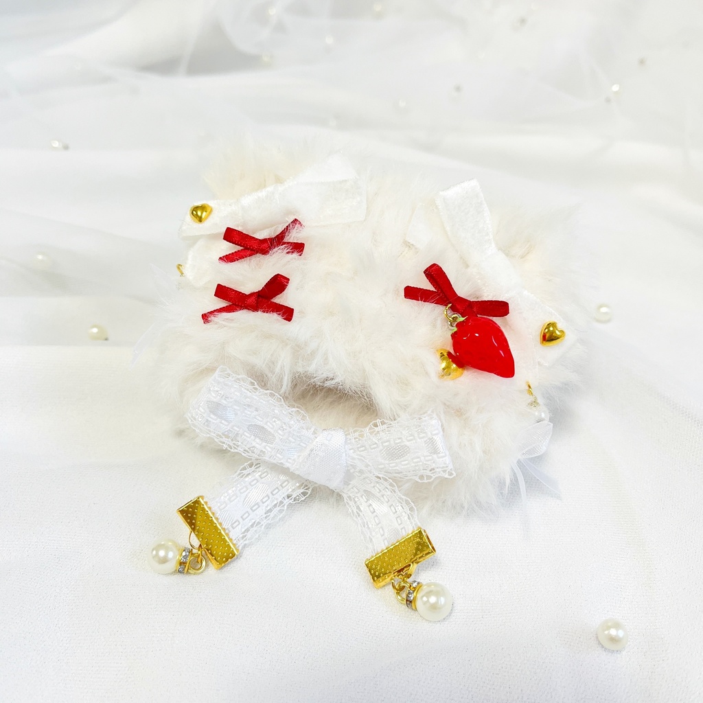 ふわねこリボンフード┆〖strawberry~〗┆Ssize