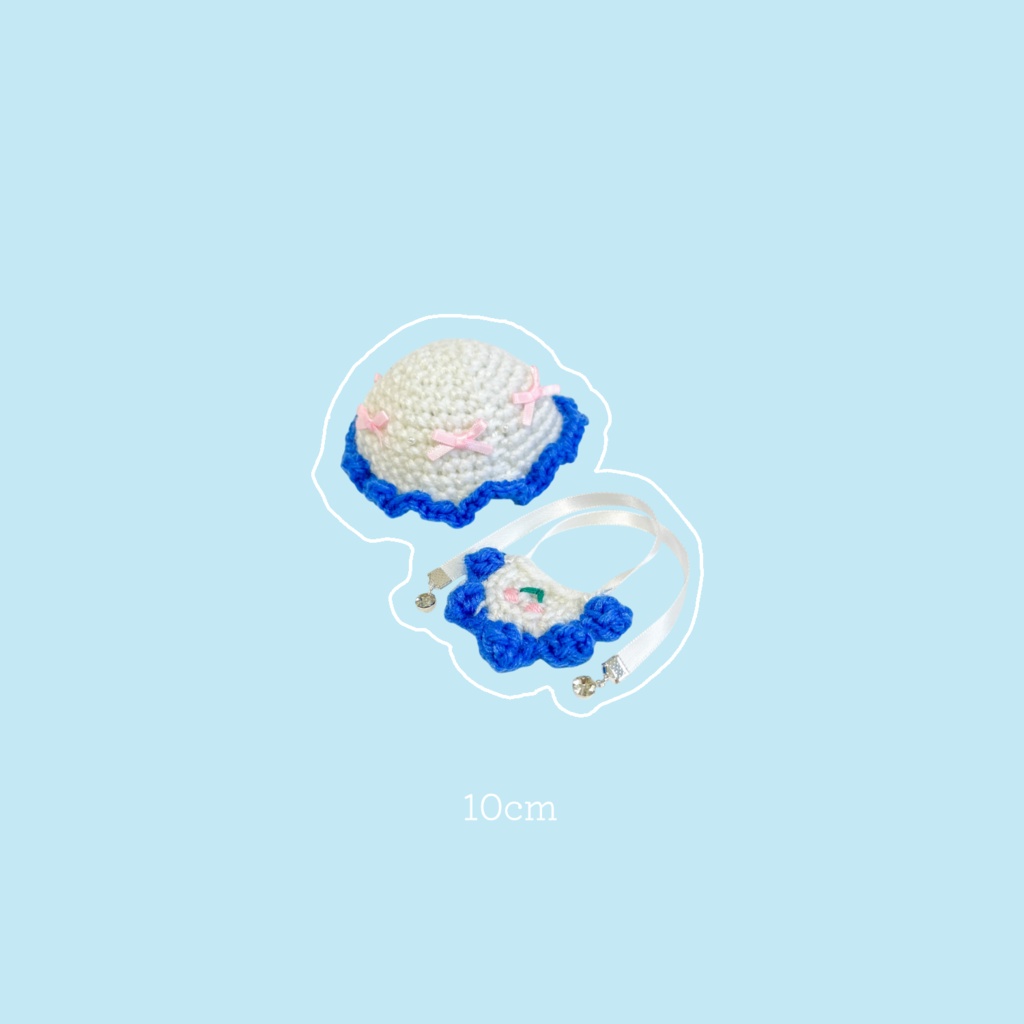 おでかけスタイ&帽子セット┆ cherry┆ 10cm~