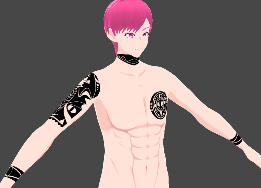 【Free/無料】ハワイの神風タトゥー【VRChat / Vroid】