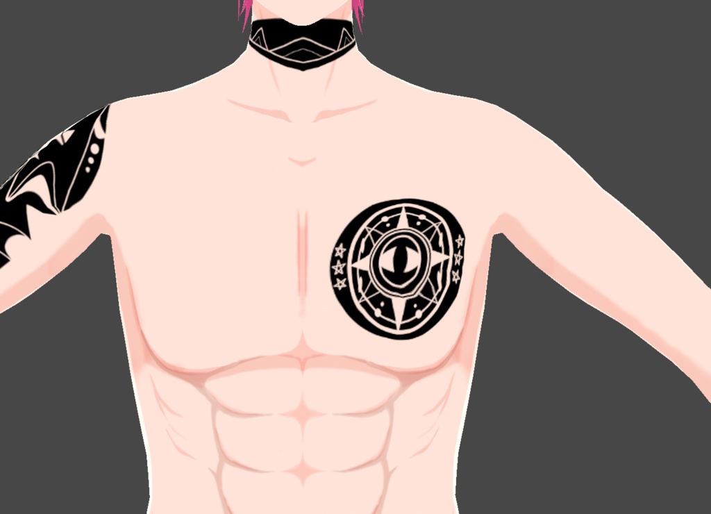 【Free/無料】ハワイの神風タトゥー【VRChat / Vroid】