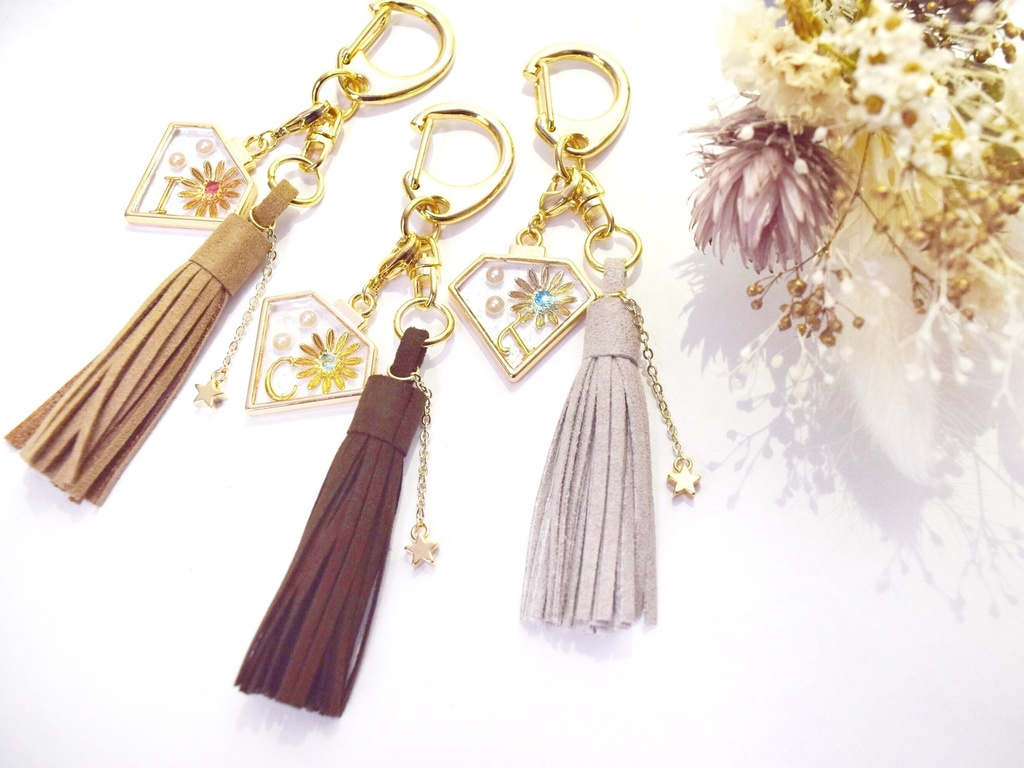 【A3】イニシャルチャーム用タッセルキーホルダー