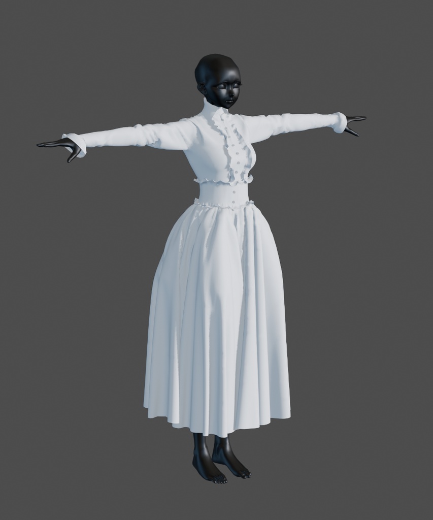 【汎用衣装データ】クラシックシャツとスカート