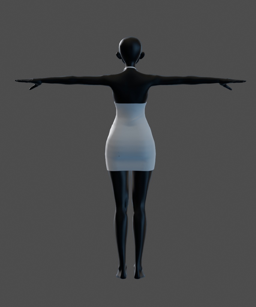 【汎用衣装データ】シンプルタイトドレス