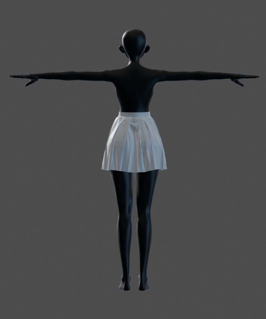 【汎用衣装データ】ボックスプリーツスカート