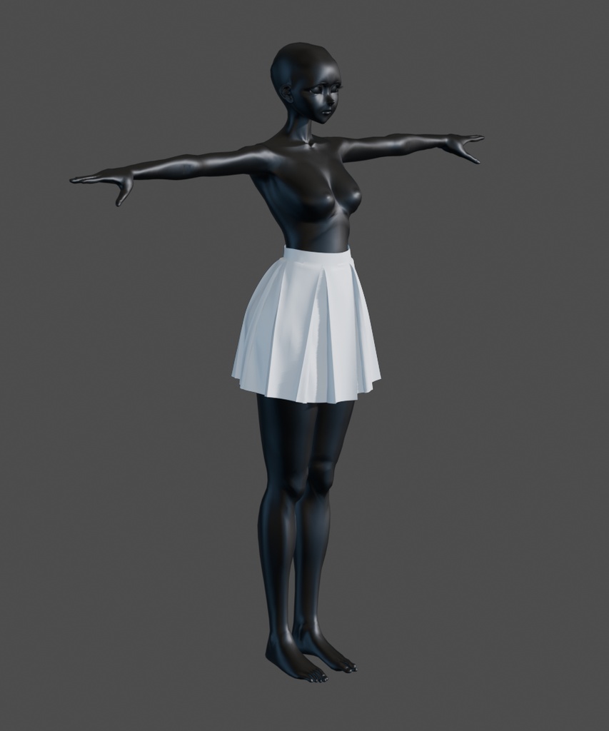 【汎用衣装データ】ボックスプリーツスカート