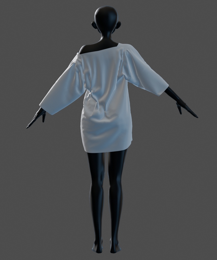 【汎用衣装データ】大きめTシャツ(通常ver・肩ずりさがりver)