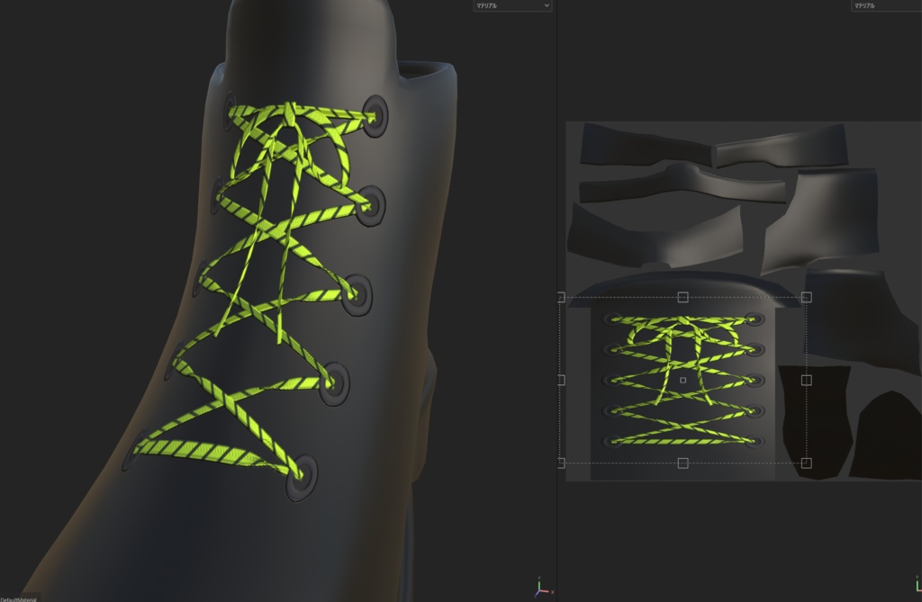 SubstancePainter用靴紐ジェネレーター「Nyanneco Shoelace Generator」