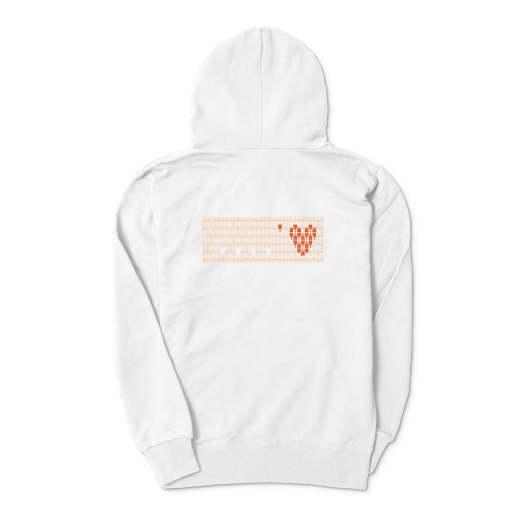 よさこい鳴子だらけ シンプルハート ジップパーカー