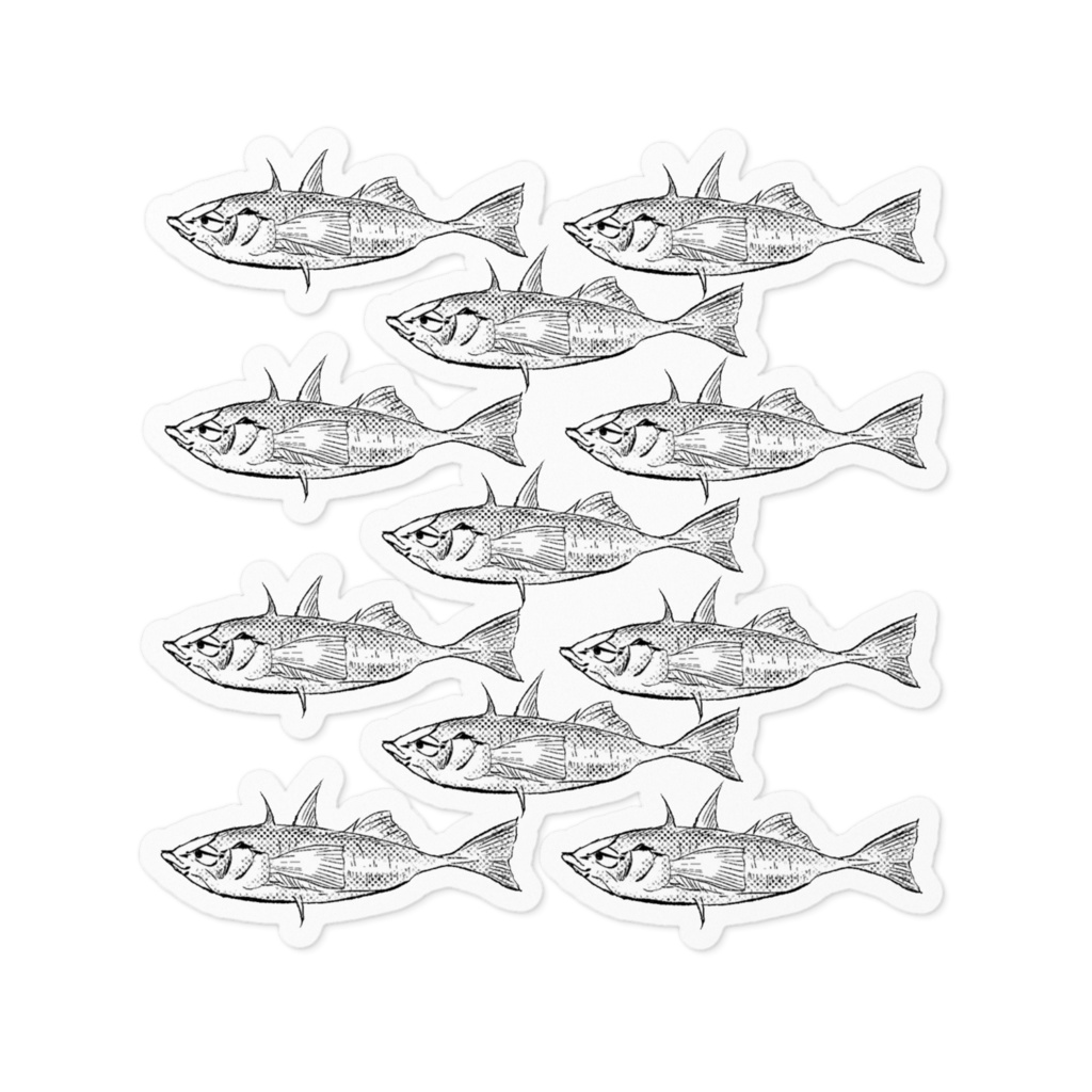 群れをなすイトヨ開ステッカー