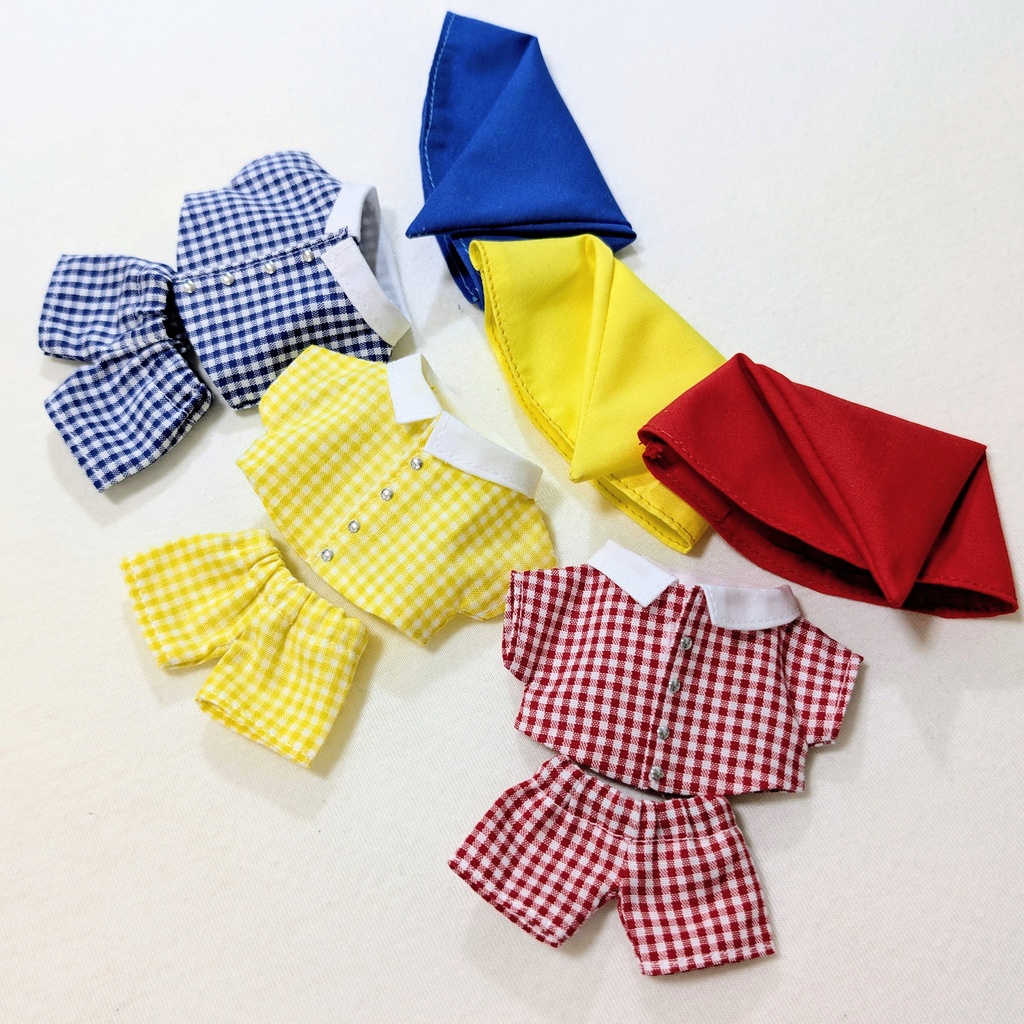 ［10〜12cm向け］ぬいのパジャマ3色セット
