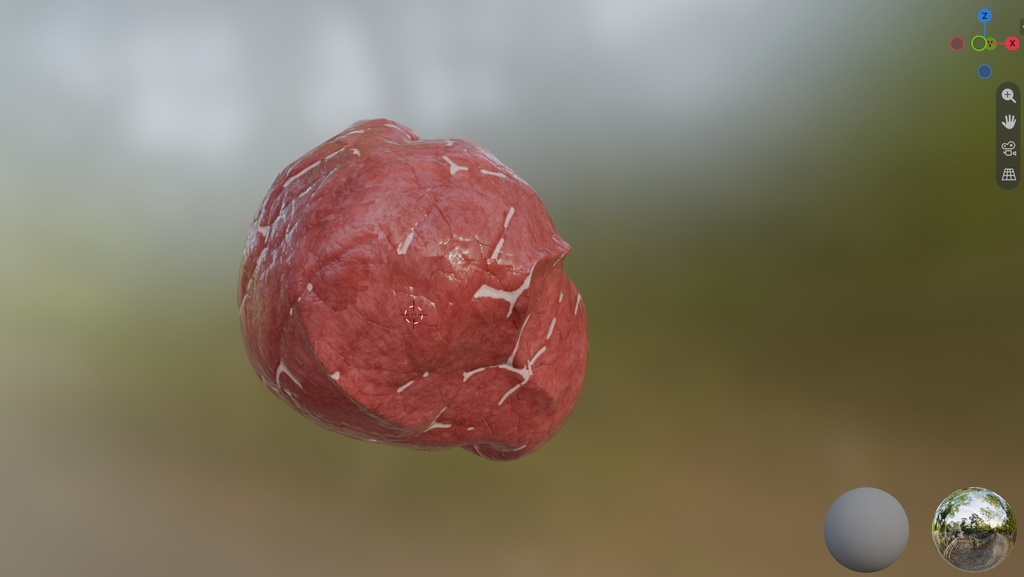 PBR対応 牛の心臓(肉・臓器)の3Dモデル