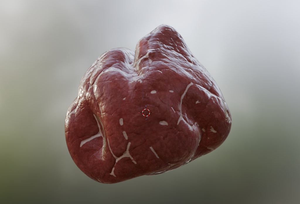 PBR対応 牛の心臓（肉・臓器）の3Dモデル