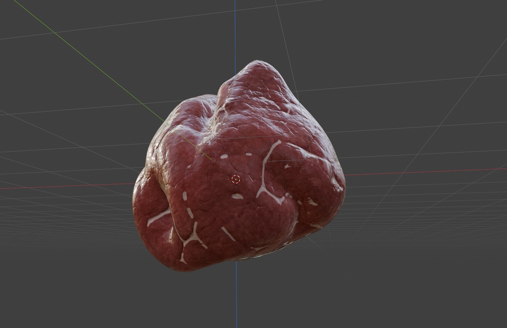 PBR対応 牛の心臓(肉・臓器)の3Dモデル
