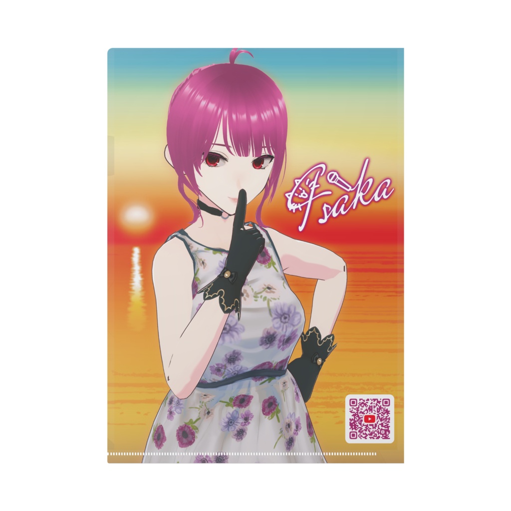 夏の諫歌クリアファイル(花柄ワンピ)