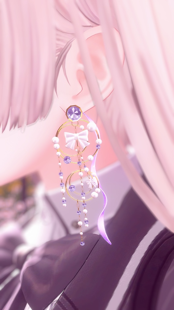 【VRChat】Luna Drop Earrings【アクセサリー】