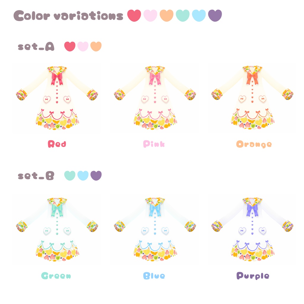 フルーツセーラーワンピ【VRoid用テクスチャ】