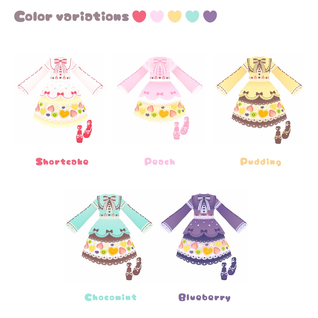 フルーツケーキワンピース【VRoid用テクスチャ】