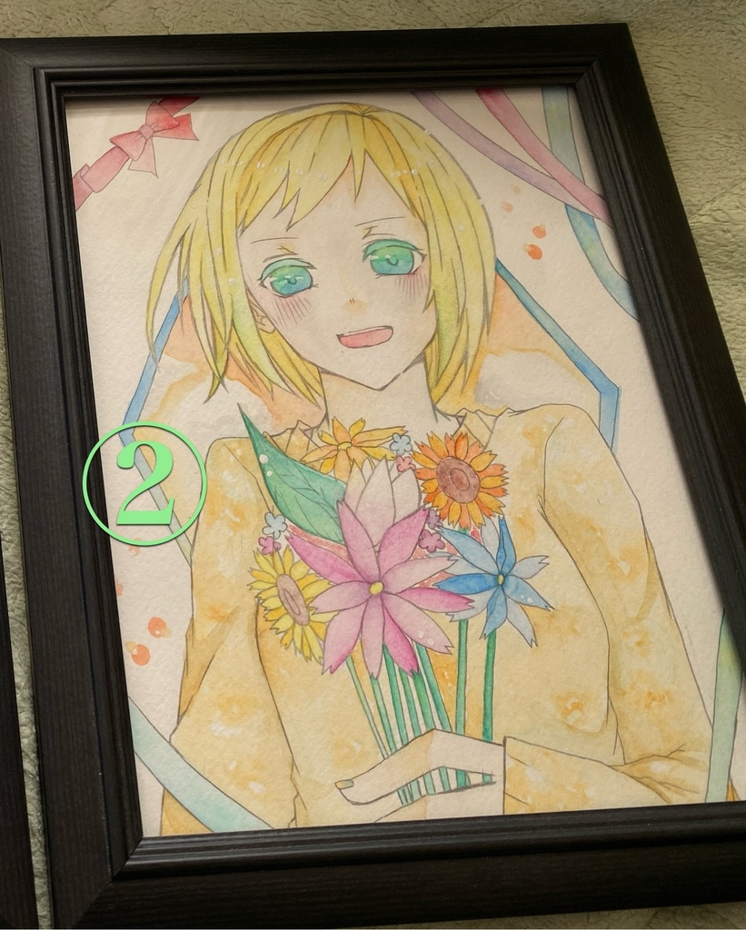 【オリジナル】少女2人【額縁付き】