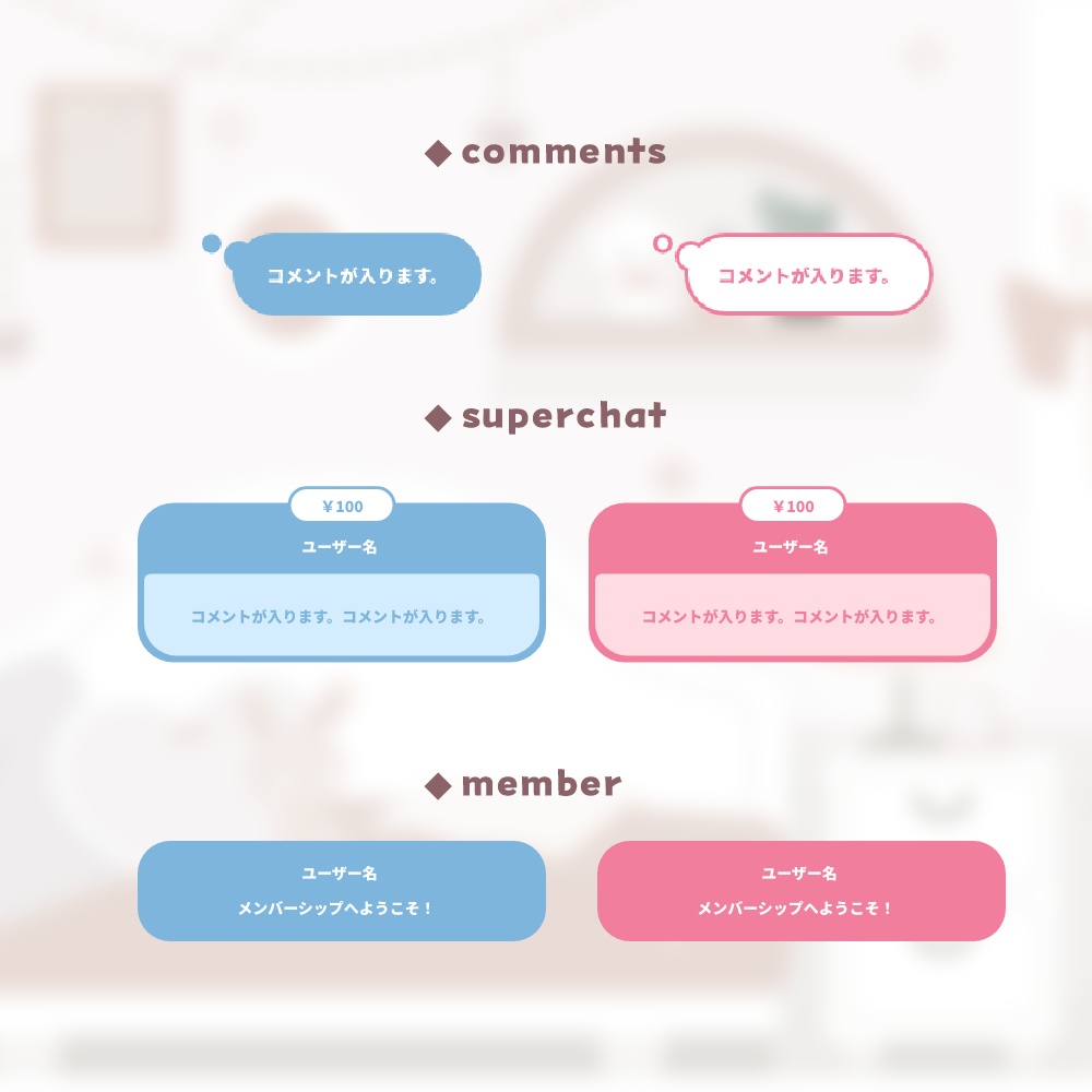 Youtube,Twitch対応カスタムコメントCSS / もくもく