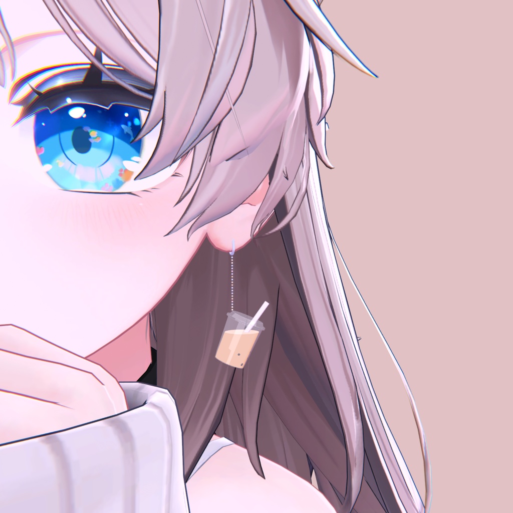 【VRC想定】タピオカイヤリング🧋|Bubble Tea Earring【PB対応】 #MAHOUNOHEYA #VRChat