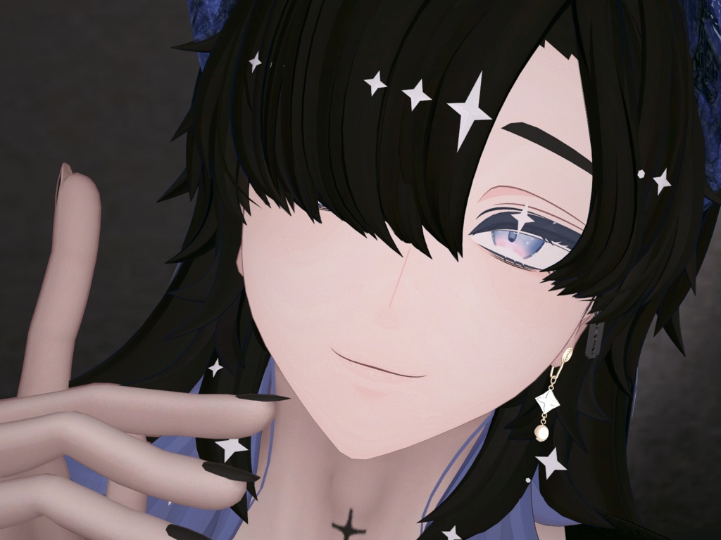【VRC想定】蒼星の雫 イヤリング|Azure Star's Droplet (Earring)【PB対応】【バレンタインデー】 #MAHOUNOHEYA #VRChat
