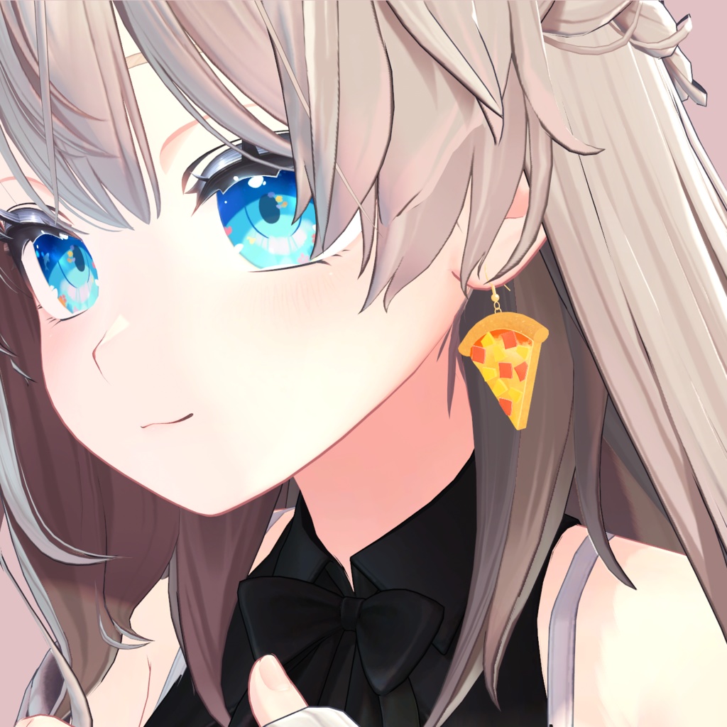 【VRC想定】ハワイアンピザのピアス【PB対応】|Hawaiian Pizza Hook Earring #MAHOUNOHEYA