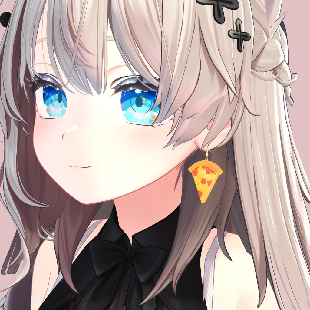 【VRC想定】ハワイアンピザのピアス【PB対応】|Hawaiian Pizza Hook Earring #MAHOUNOHEYA