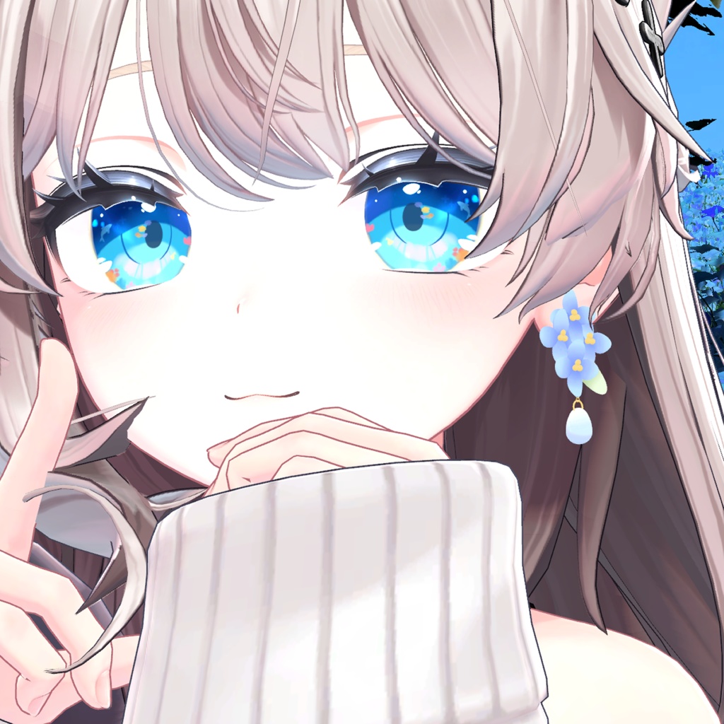 【VRC想定】そらに咲くピアス|Sky-Bloom Earring【PB対応】 #MAHOUNOHEYA