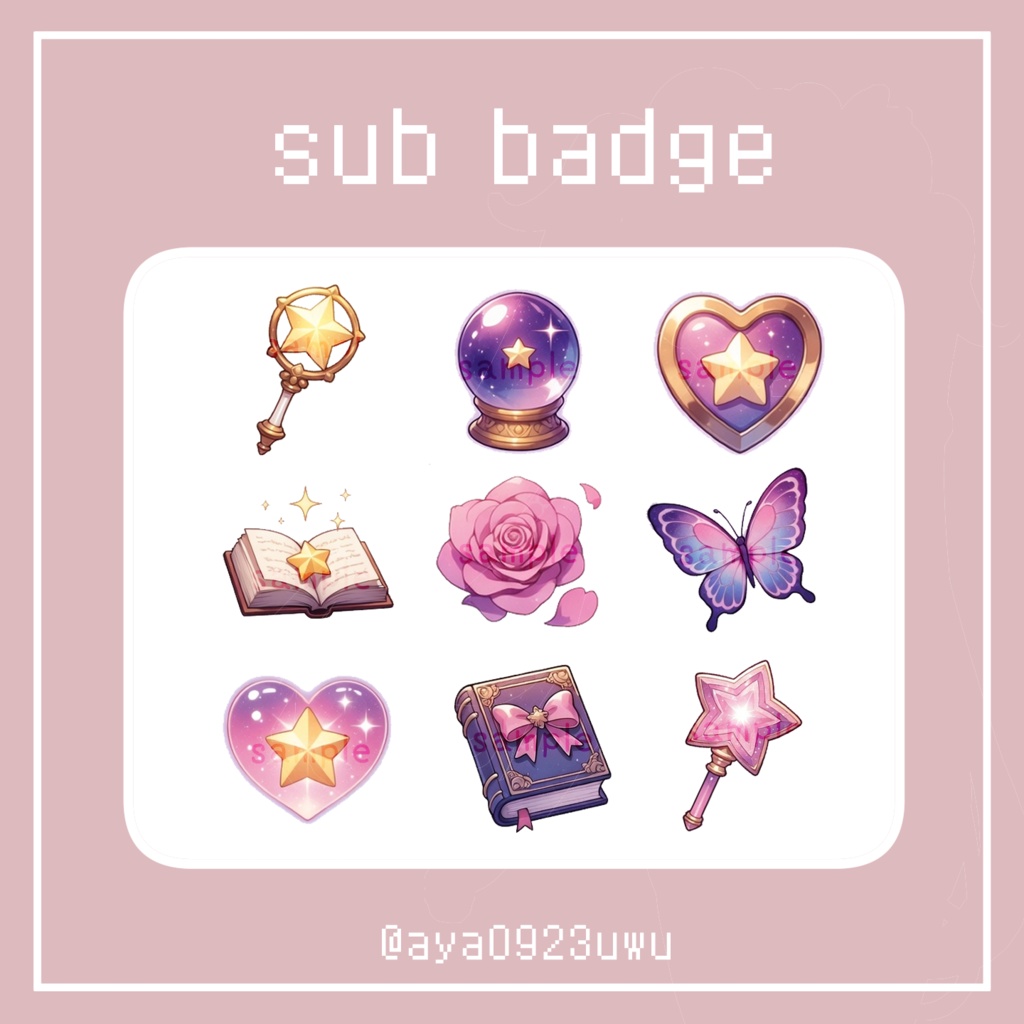 【配信サブスクバッジ】魔法のサブバッジ｜twitch・youtube｜Badges